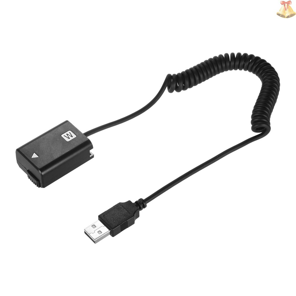 Bộ pin giả Andoer 5V USB NP-FW50 điều hợp pin với cáp lò xo linh hoạt cho máy ảnh Sony A7 A7II A7R A7S A7RII A7SII