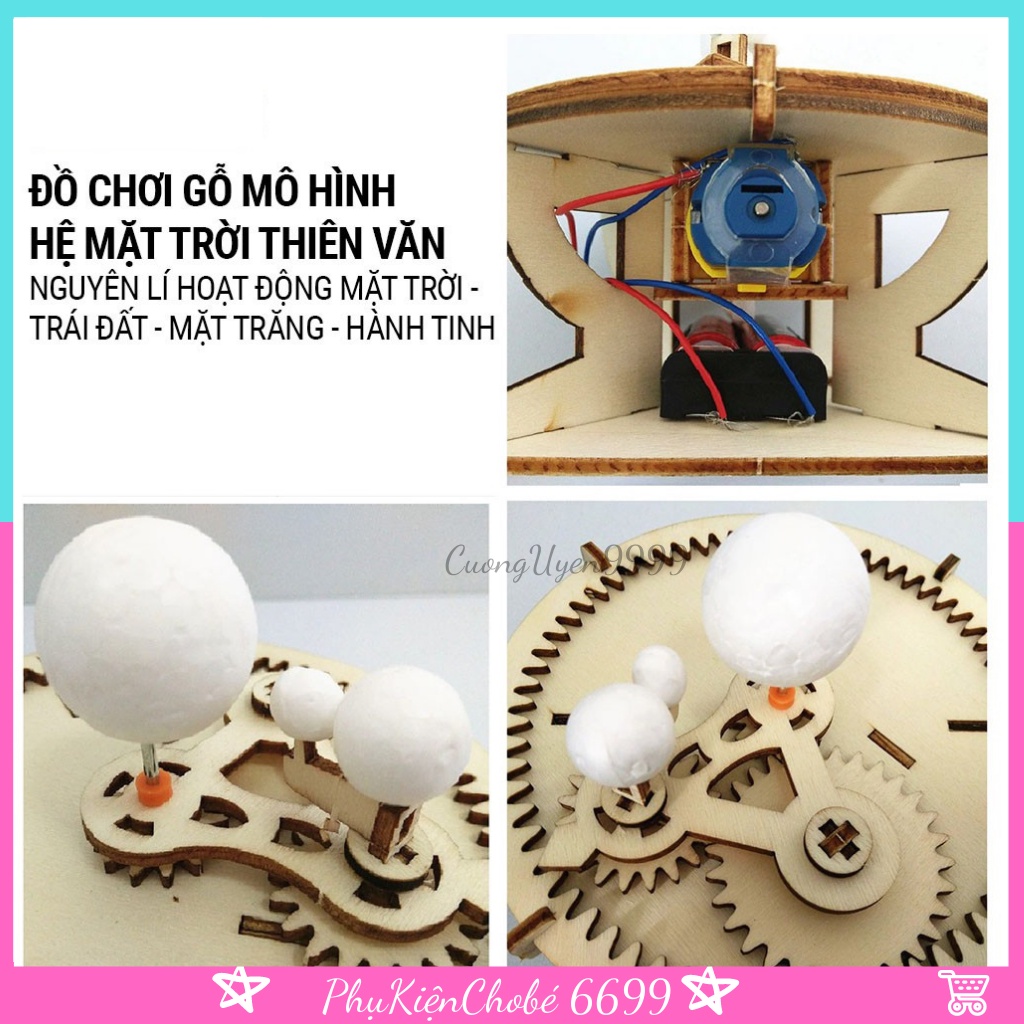 Đồ chơi sáng tạo STEM mô hình lắp ráp Hệ Mặt Trời Thiên Văn cho bé