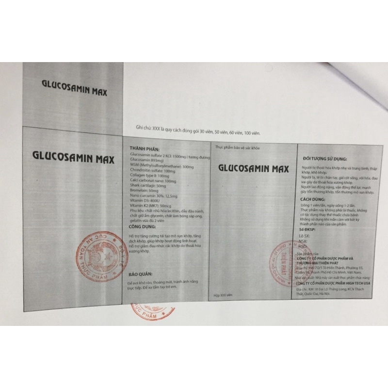 GLUCOSAMIN MAX Hỗ Trợ Giảm Đau Nhức Khớp, Tái Tạo Mô Sụn Khớp, Tăng Dịch Khớp Giúp Khớp Hoạt Động Linh Hoạt