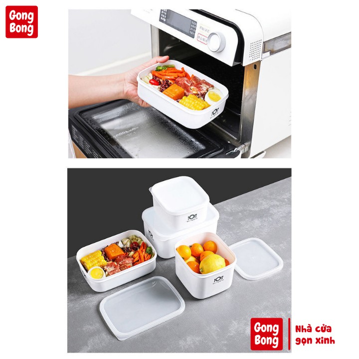 Hộp đựng thực phẩm tủ lạnh trữ đông bảo quản thức ăn chất liệu nhựa tupperware cao cấp an toàn quay lò vi sóng