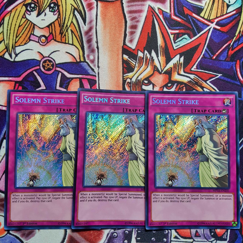 Bộ 03 Thẻ bài Yugioh | Solemn Strike | MP16 Secret rare.