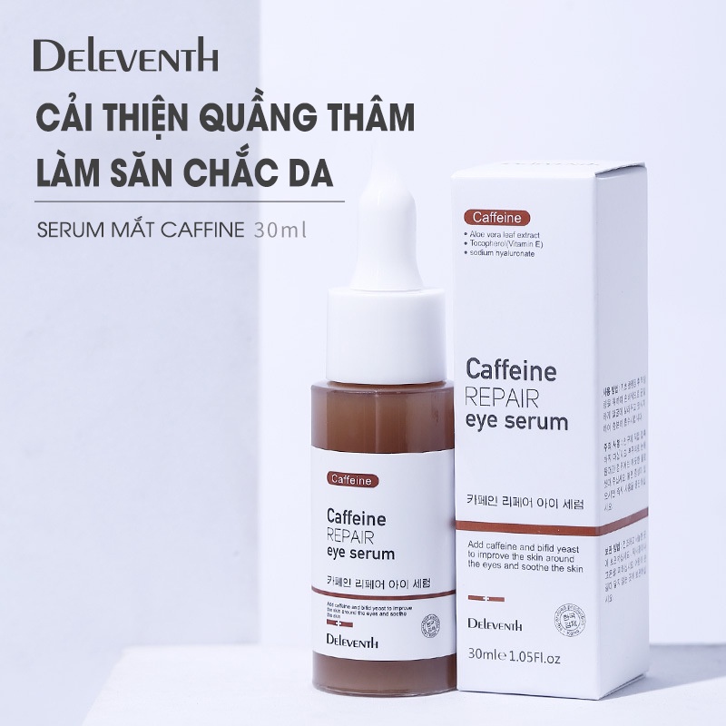 Serum Mắt Caffine DELEVENTH [FREESHIP] Cấp Ẩm Chống Lão Hóa Chống Nếp Nhăn Giữ Ẩm Cực Lâu 30ml