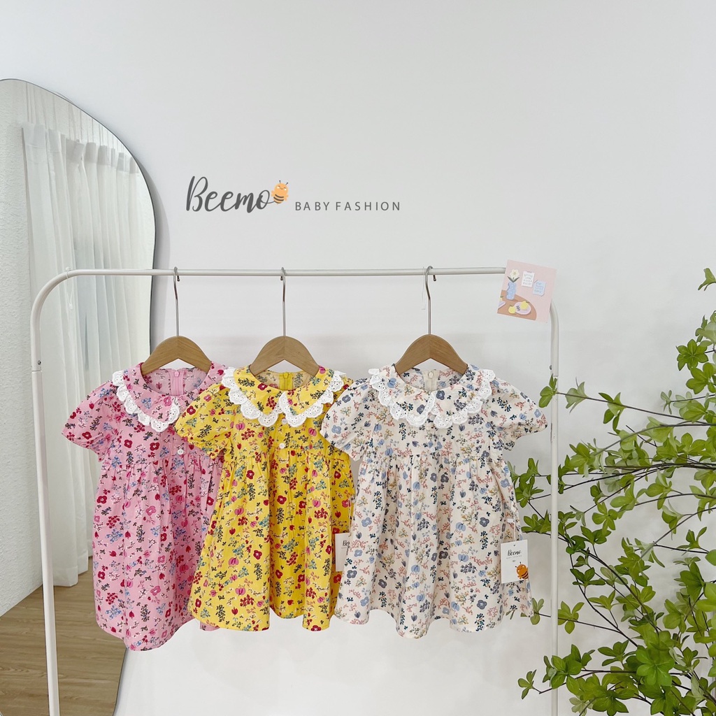 Váy babydoll Beemo họa tiết hoa nhí mặc hè 3 màu cho bé gái từ 1 đến 6 tuổi 20V002