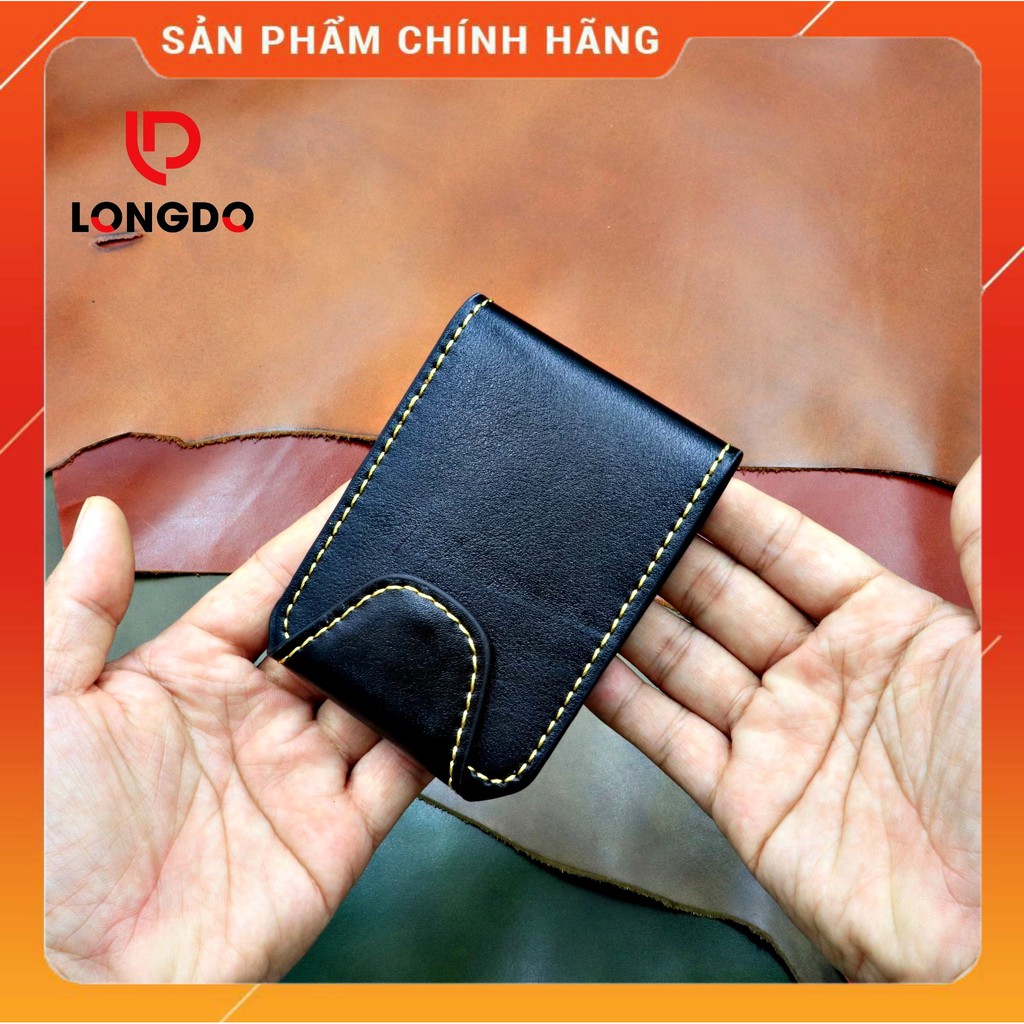 Ví sen 5, ví mini da bò thật - Bảo hành 5 năm - Hàng chính hãng thương hiệu Longdo Leather