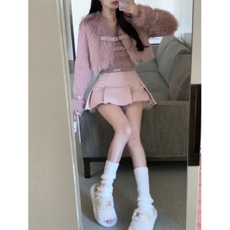 TKLIHN Set váy Lông cưu ROSES BLACKPINK Sang Chảnh Ulzzang SEXY FASHION 2022
