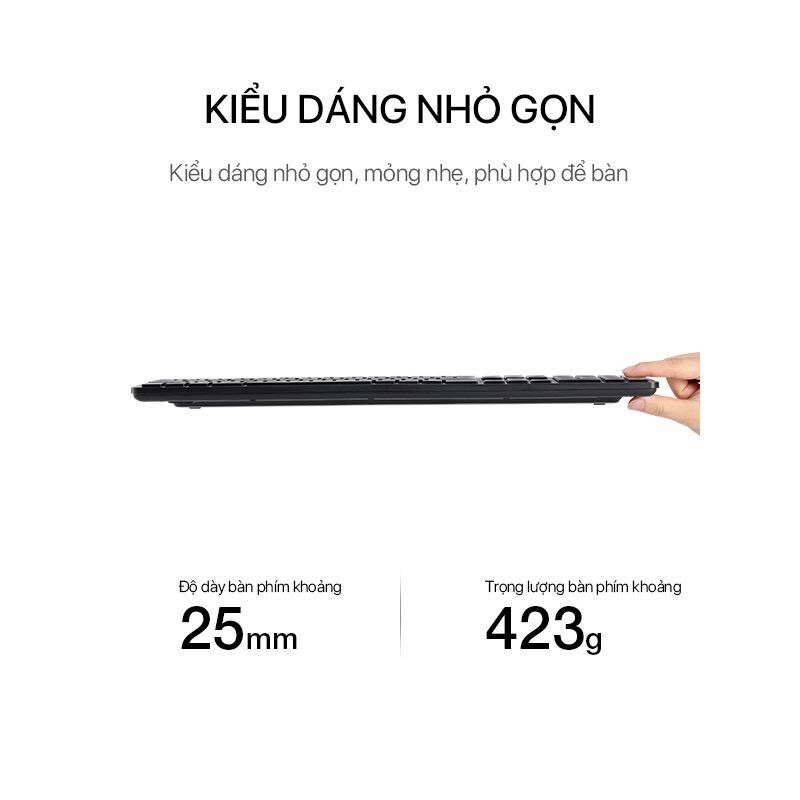 Combo Bàn Phím Cơ Và Chuột Quang Không Dây ROBOT KM4000 Chuột Tĩnh Âm kết nối không dây 20 mét độ phân giải 1600DPI