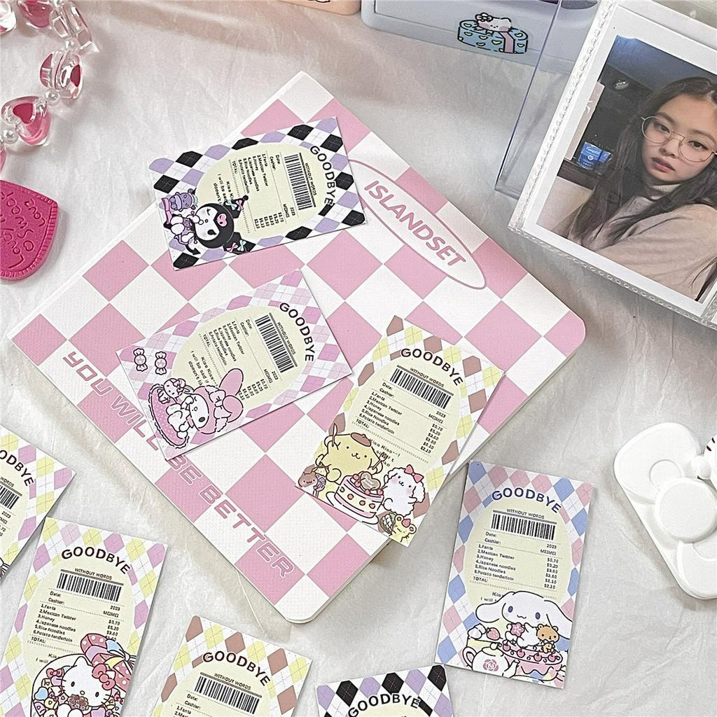 ✨✨SANRIO Set 20 Miếng Dán Họa Tiết Vé Máy Bay Hoạt Hình Trang Trí Quà Tặng