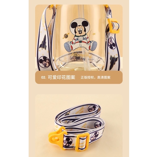 Bình Nước Có Ống Hút In Hình Hoạt Hình Disney Xinh Xắn Cho Bé