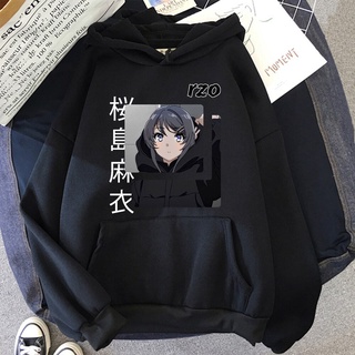 Sakurajima Mai Áo Hoodie Dài Tay Phong Cách Harajuku Đường Phố Ấm Áp Cho Nam