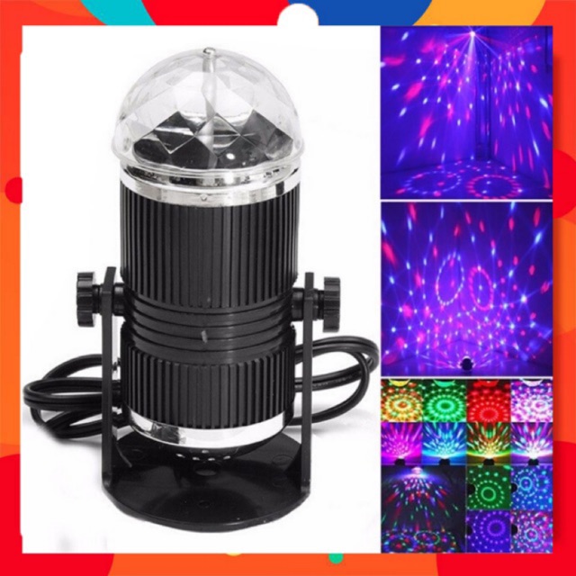 [FREESHIP] Đèn LED xoay 7 màu hình trụ vũ trường cảm ứng nhạc.