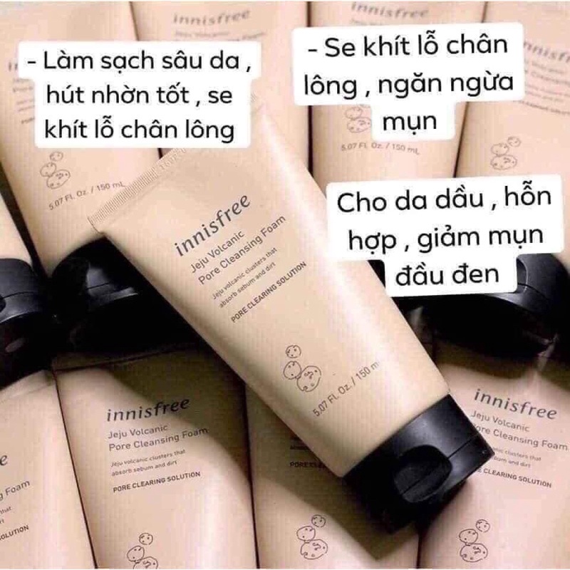 Sữa rửa mặt tro núi lửa Innisfree Jeju Volcanic Pore Cleansing Foam