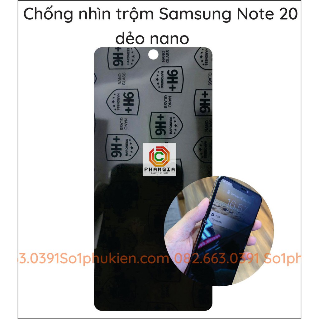 Dán cường lực chống nhìn trộm Samsung Note 20 dẻo nano