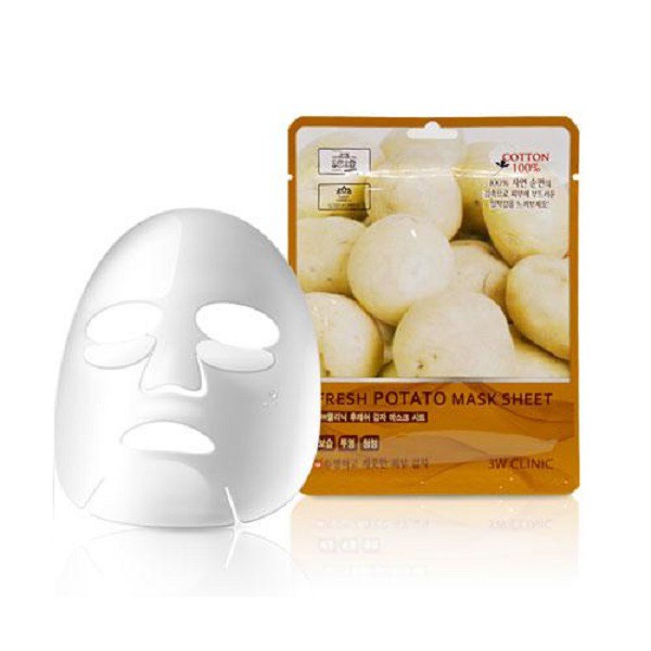 Combo 10 Mặt nạ dưỡng trắng da chiết xuất khoai tây 3W Clinic Fresh Potato Mask Sheet 23ml x 10