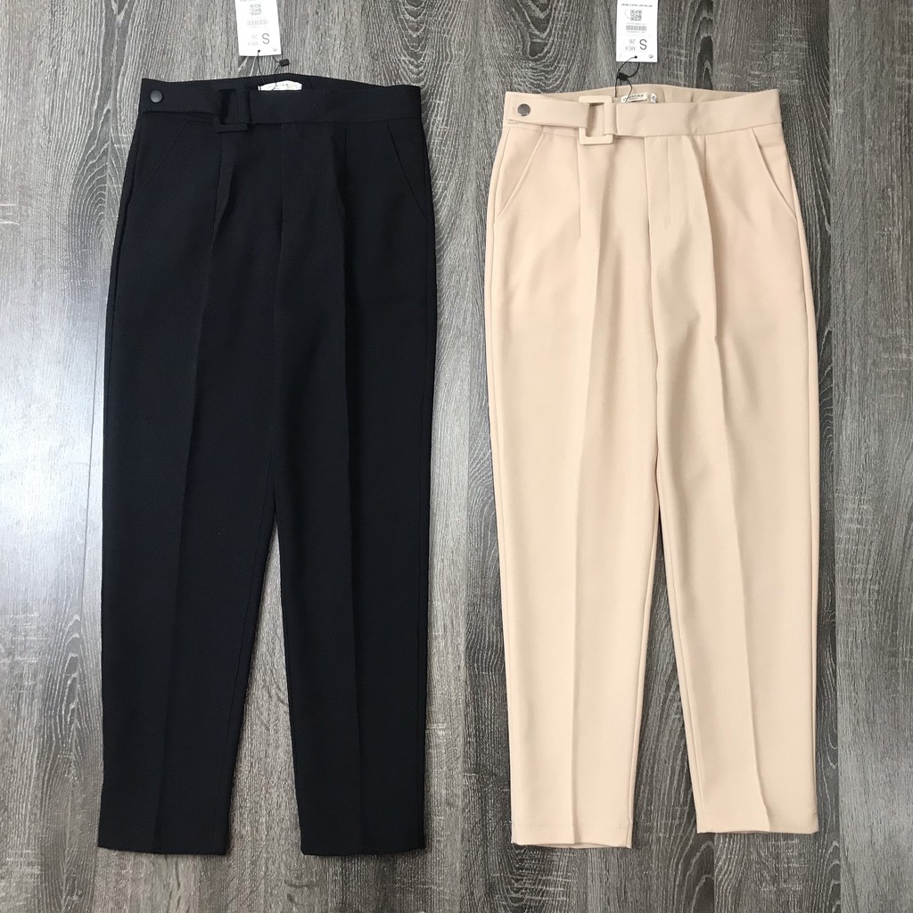 Baggy Công Sở💖𝑭𝑹𝑬𝑬𝑺𝑯𝑰𝑷💖Quần Tây  Cạp Cao Đai Vuông Form Suông Hàng Thiết Kế 2 Màu Không Nhăn Nhàu | BigBuy360 - bigbuy360.vn