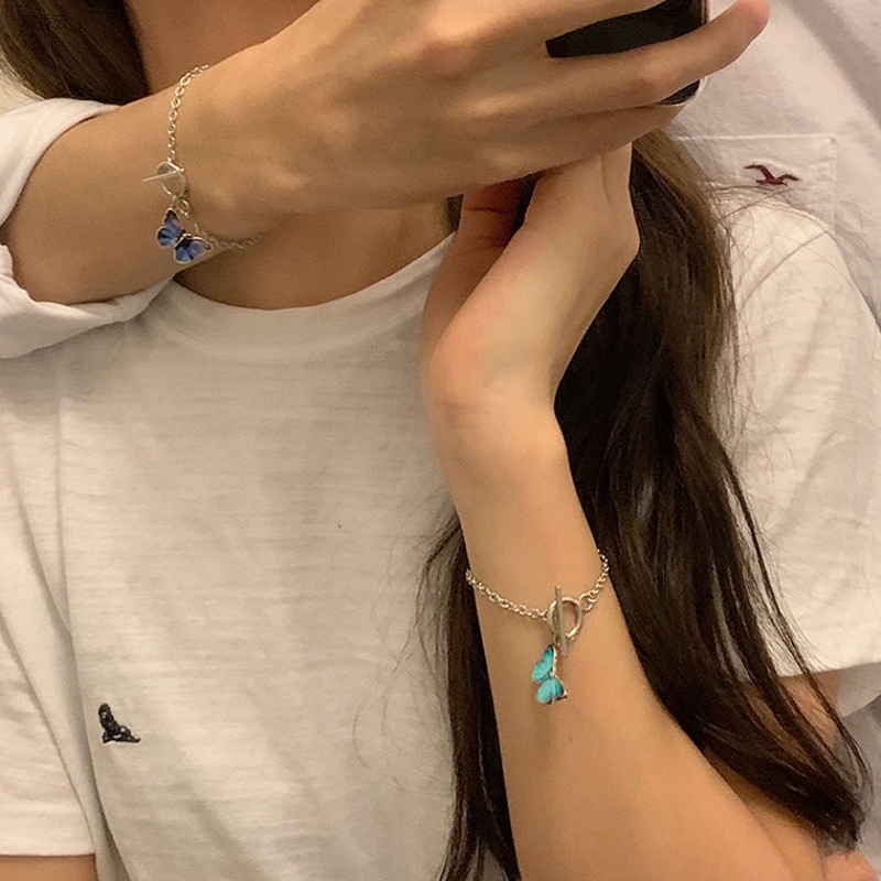 IF ME Vòng Tay Hợp Kim Mặt Hình Bướm Đáng Yêu Cho Nữ