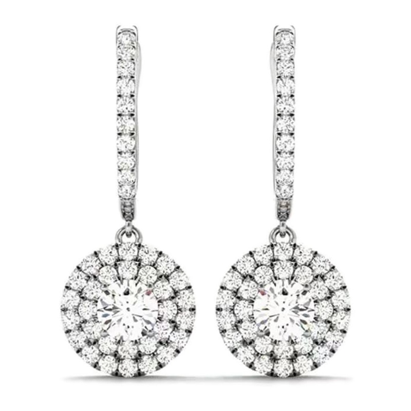 Khuyên Tai Đính Đá Zircon Toàn Diện Phong Cách Thanh Lịch Đơn Giản Mới Dành Cho Bạn Nữ