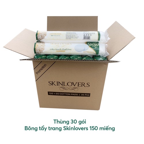 Sỉ 1 thùng bông tẩy trang cao cấp Skinlovers 150 miếng 