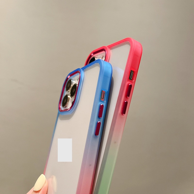 Ốp lưng iPhone trong suốt viền màu cầu vồng sang trọng XsMax/11/11ProMax/12ProMax/13ProMax