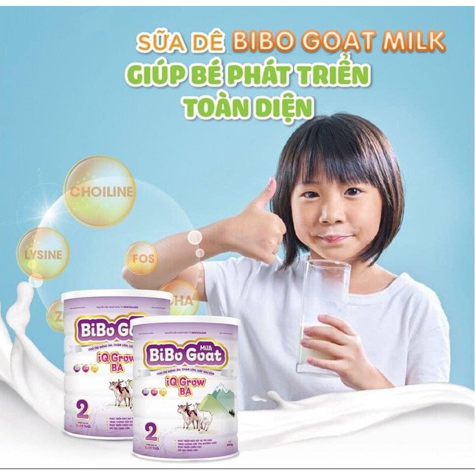 SỮA BIBO GOAT MILK IQ GROW BA Hộp 400g- 900g