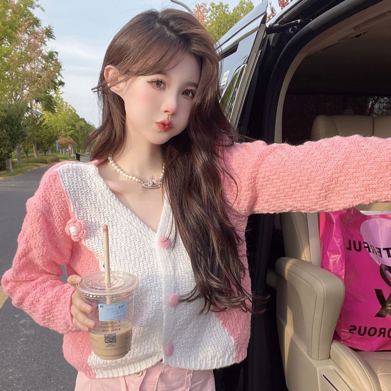 Áo Khoác Cardigan Dệt Kim Cổ Chữ V Dáng Rộng Thời Trang Mùa Thu 2022