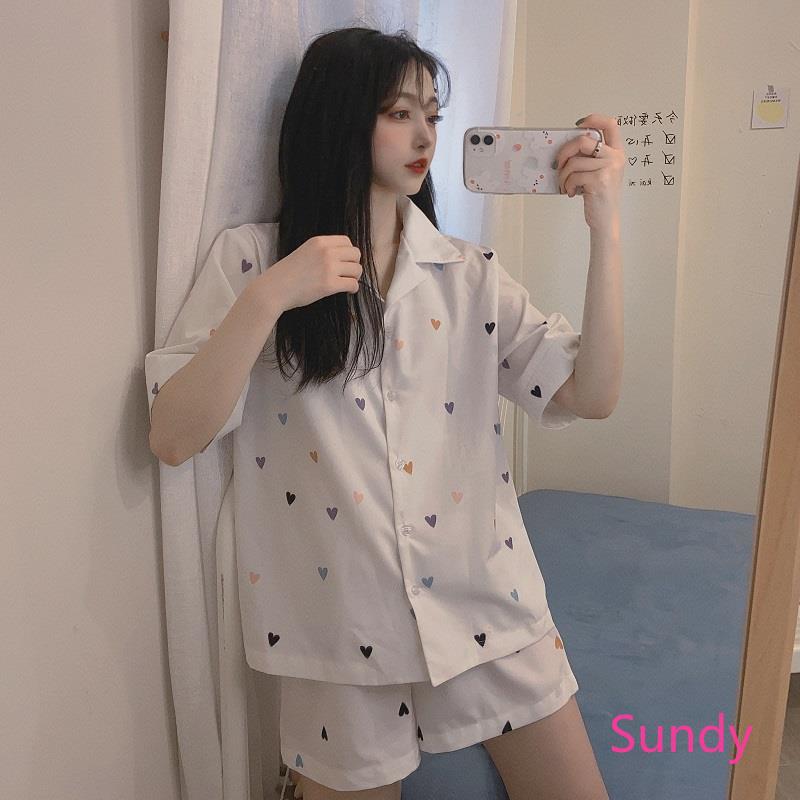 Bộ đồ ngủ vải mỏng thoáng mát xinh xắn dành cho nữ vào mùa hè