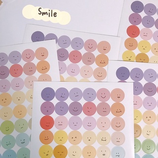 Miếng dán sticker chấm tròn mặt cười dễ thương trang trí sổ tay