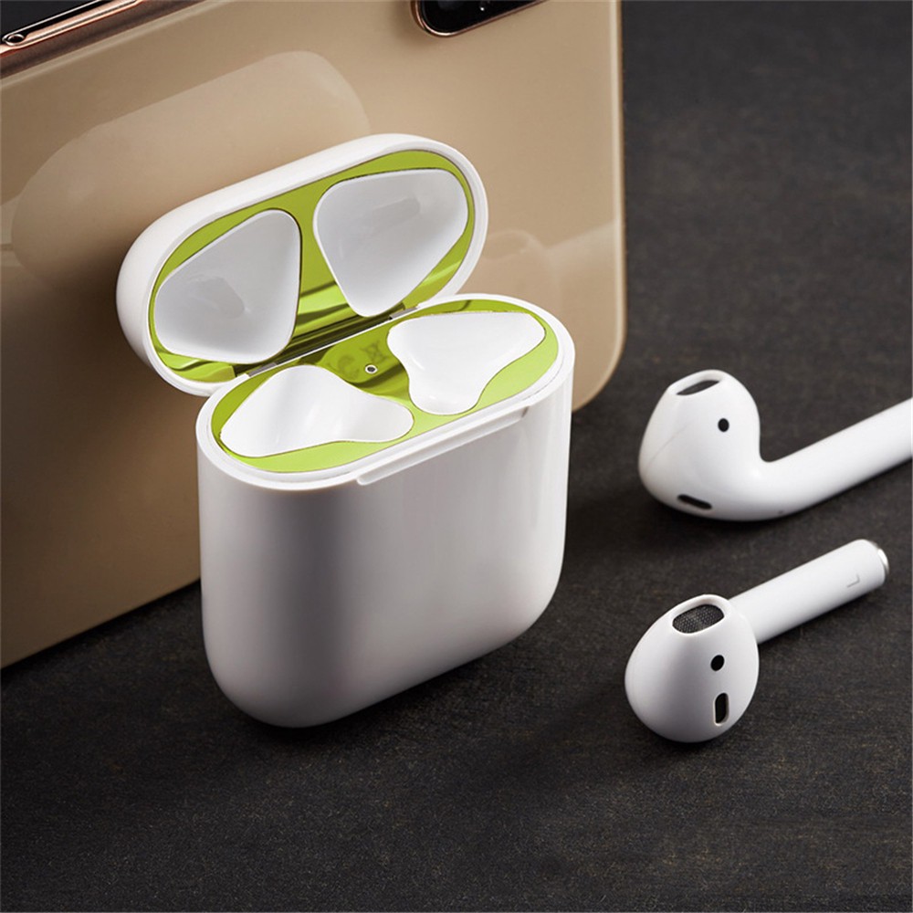 Giảm 70% Bộ miếng dán chống bụi siêu mỏng dành cho hộp sạc tai nghe AirPods1&amp;2, vàng  Giá gốc 20.000 đ - 78A63