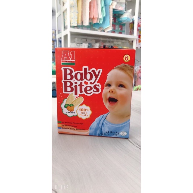 Bánh ăn dặm baby bites Malaysia chính hãng cho trẻ từ 6 tháng