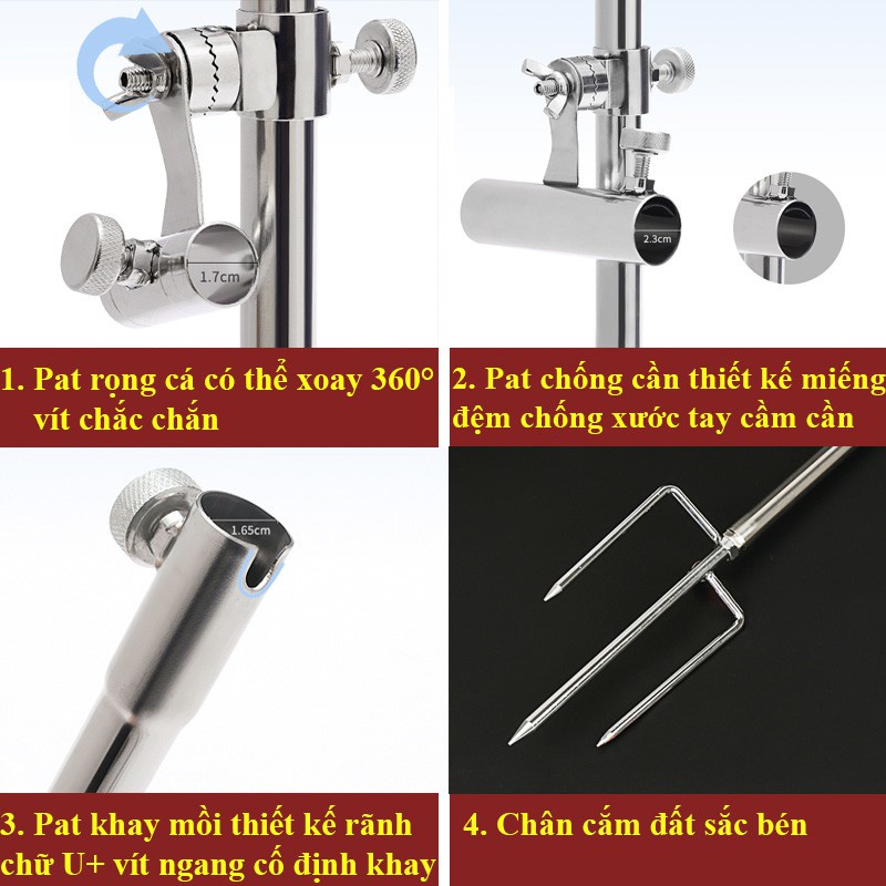 Tháp Câu Đài Tháp Chống Cần Câu Cá Đa Năng Cao Cấp, Tháp Gắn Phụ Kiện Câu Cá KK25