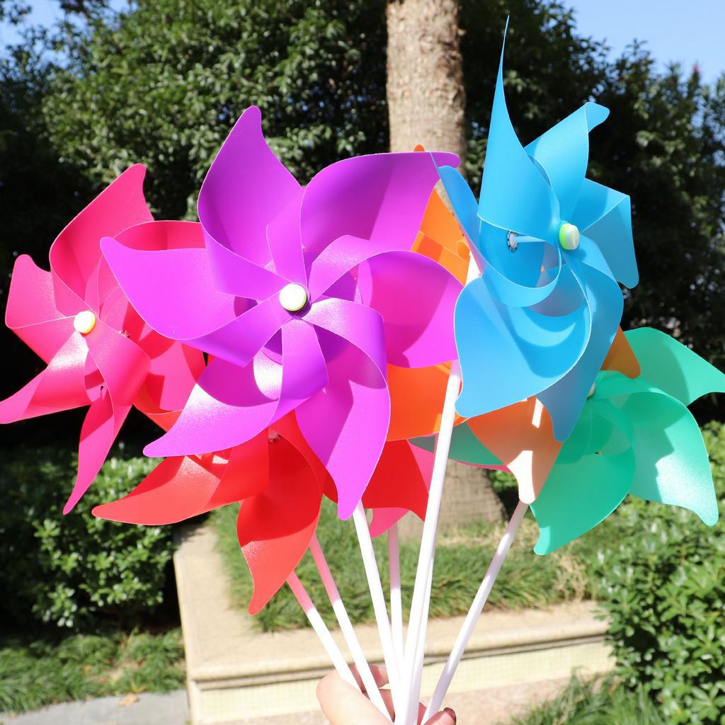 (21cm-32cm) Chóng chong nhựa 6 CÁNH 1 MÀU trang trí giá rẻ treo dây, cầm tay, lễ hội, chụp kỷ yếu,trường học mầm non