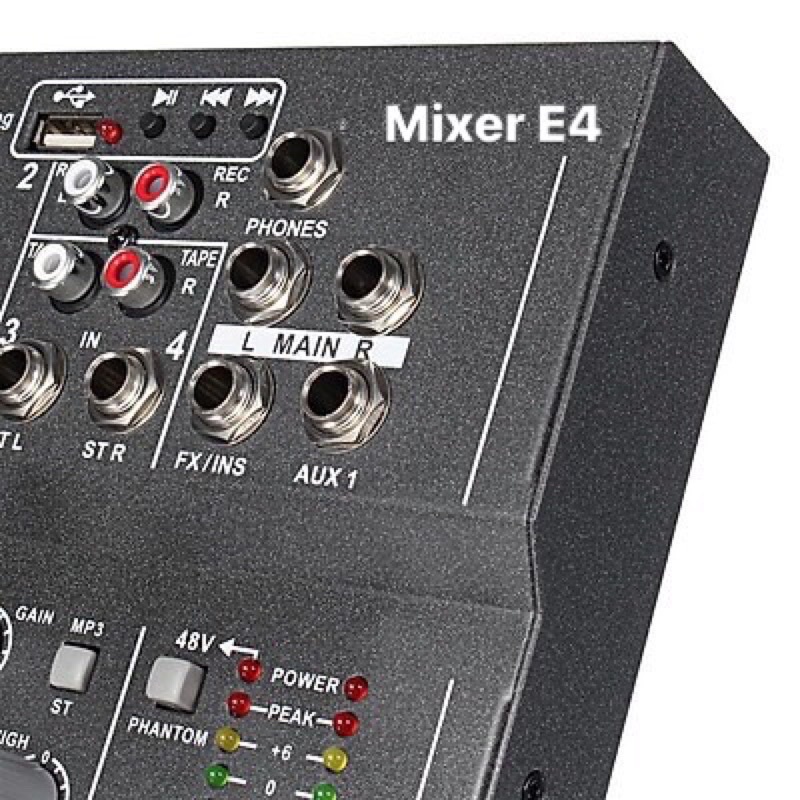 Bộ chỉnh âm thanh Mixer E4 88 hiệu ứng tiếng vang, kết nối dễ dàng với Micro K320, AT100