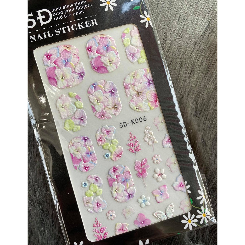 Dán Nail Sticker 5D Nổi Cực Đẹp Những Mới Nhất - Lẻ 1 Cái