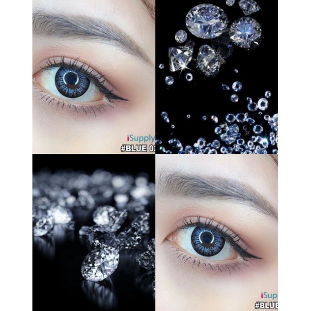 KÍNH ÁP TRÒNG MÀU XANH #BLUE 02 ADRIA 14.5MM 3 THÁNG MÀU