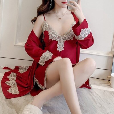 [Mã SKAMLTSM9 giảm 10% đơn 99K] Váy Ngủ Kèm Áo Choàng Sexy Xinh Đẹp Gợi Cảm Lụa Phối Ren 2 Dây Cao Cấp 💗 MIABRA 💗 M27 | BigBuy360 - bigbuy360.vn