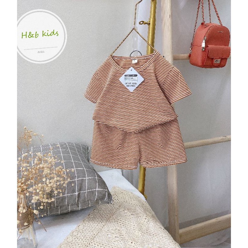 Bộ kẻ chất cotton 4c cho bé