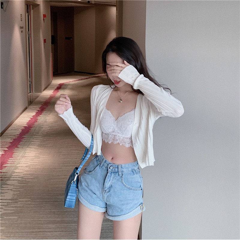 Áo cardigan dệt kim tay dài cổ chữ V phong cách Hàn Quốc dành cho nữ