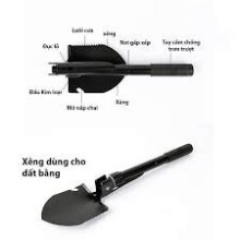 Bộ cuốc xẻng thiết bị, dụng cụ du lịch, phượt, làm vườn đa năng 4 in 1 gấp xếp thay đổi dễ dàng