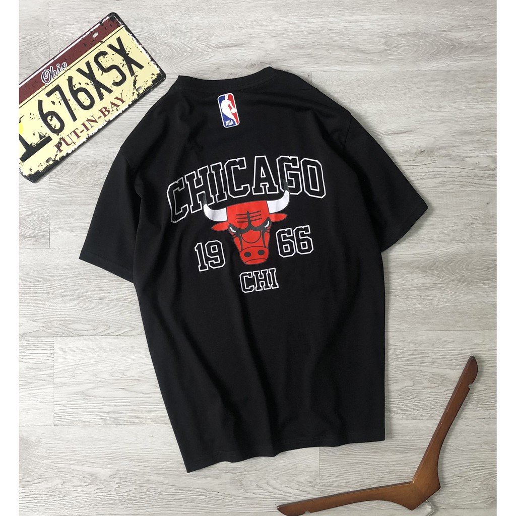 Áo thun nam nữ NBA CHICAGO logo thêu, áo phông tay lỡ unisex, Dricco_official