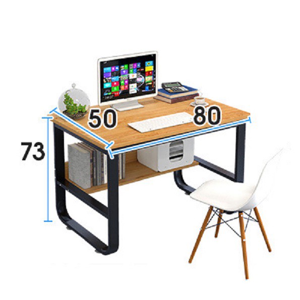 Bàn làm việc 2 tầng chân U dày 80X45x71cm