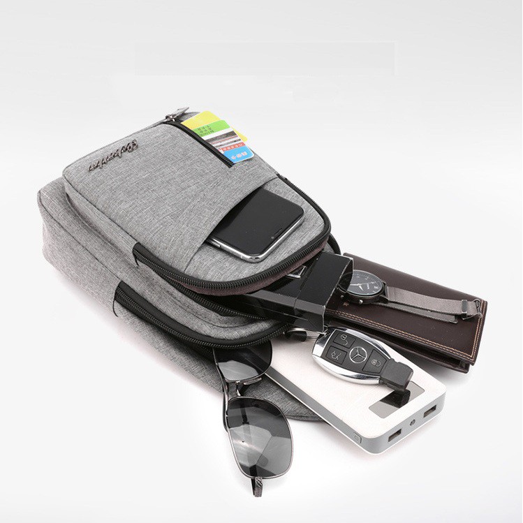 Túi đeo chéo nam vải Canvas thời trang Hàn Quốc tích hợp lỗ tai nghe TC120 | BigBuy360 - bigbuy360.vn