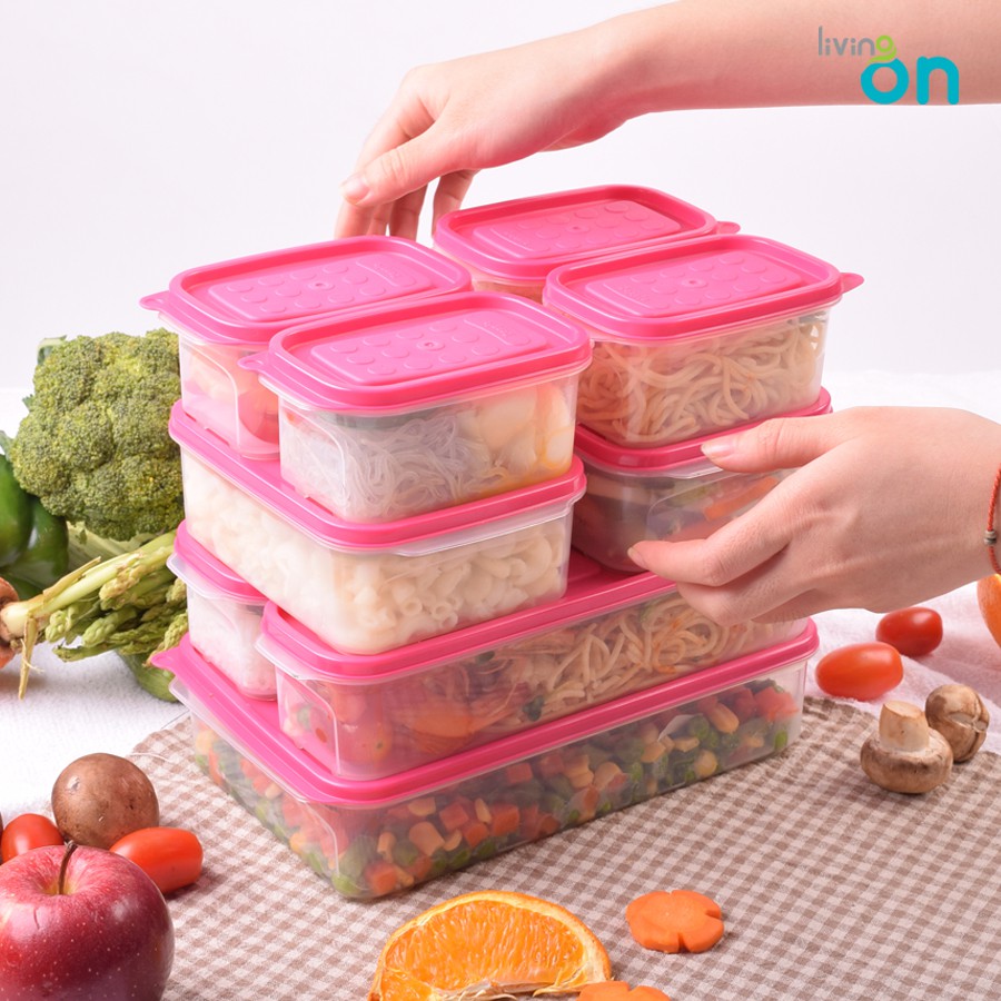 Set 9 hộp nhựa cơm trưa- Lunch box set 7