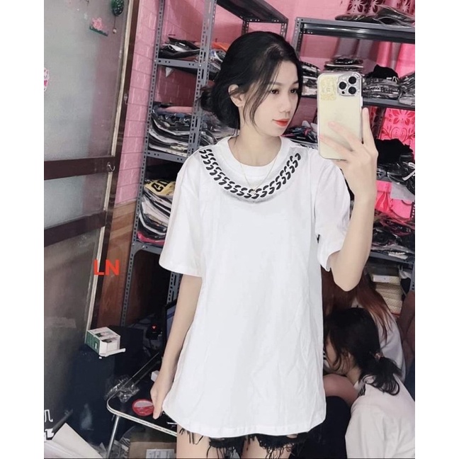 Áo thun cotton vòng cổ