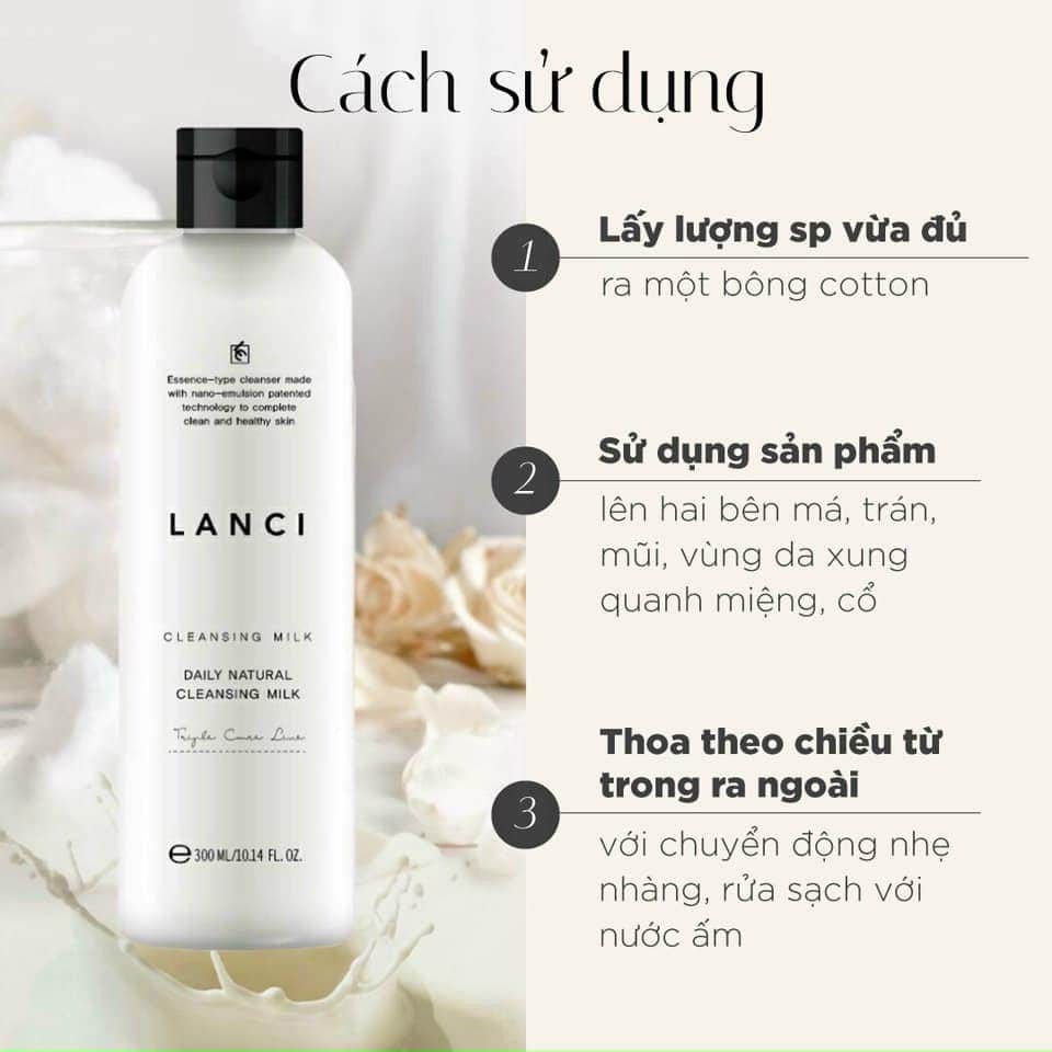 Sữa tẩy trang đa năng Lanci Daily Natural Cleansing Milk Hàn Quốc 300ml