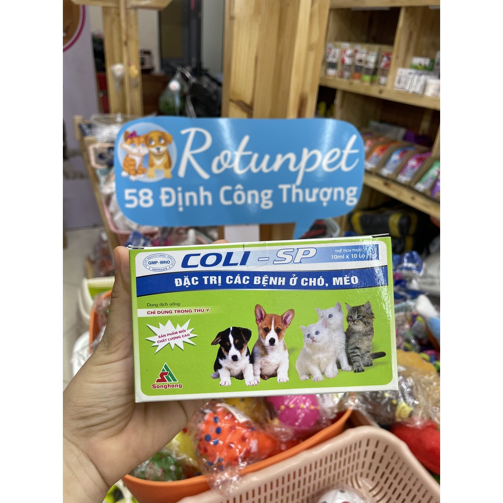 Coli-SP trị các bệnh tiêu chảy,.. ở chó mèo. Lọ 10ml- rotunpets