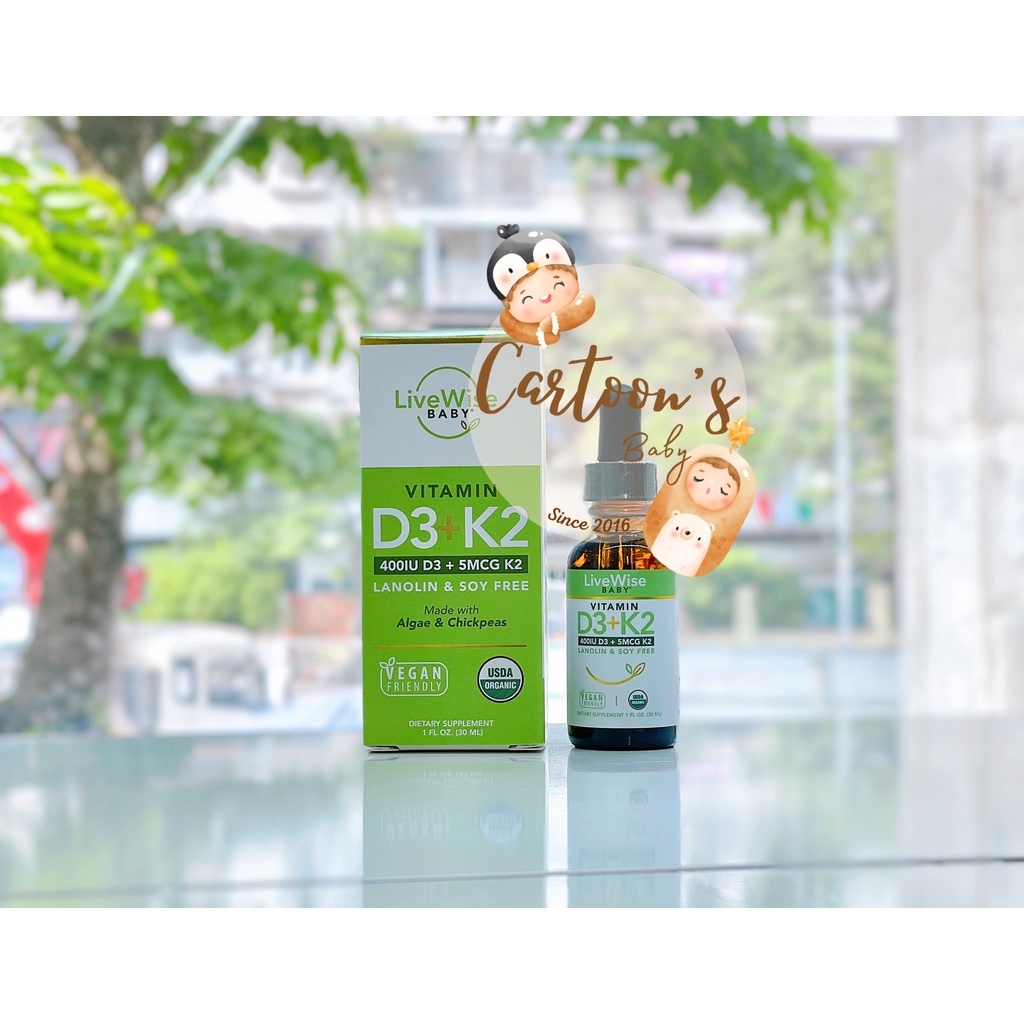 VITAMIN D3K2 ORGANIC LIVEWISE CHO BÉ TỪ SƠ SINH
