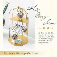 Kệ mỹ phẩm - Kệ mĩ phẩm lồng chim 3 Tầng Decor sang chảnh