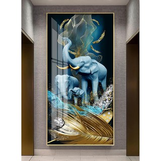 Tranh treo tường hiện đại hình con voi chất liệu bóng kính hoặc vải canvas ZTU_56577