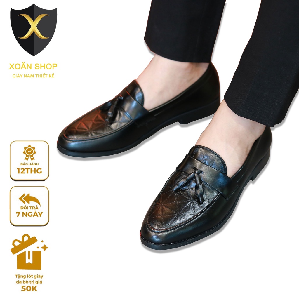 Giày lười nam, giày da nam giá rẻ Xoăn Shop G012C