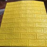 TẤM XỐP GIẢ GẠCH MÀU VÀNG ĐẬM KÍCH THƯỚC 70X77CM
