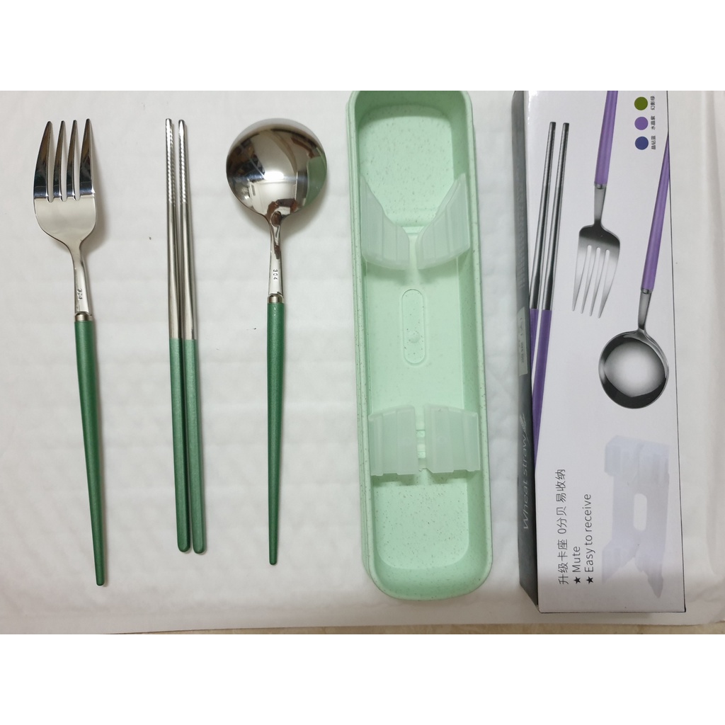 Bộ muỗng đũa cơm trưa INOX 304 thiết kế sang trọng Mạ PVD cao cấp